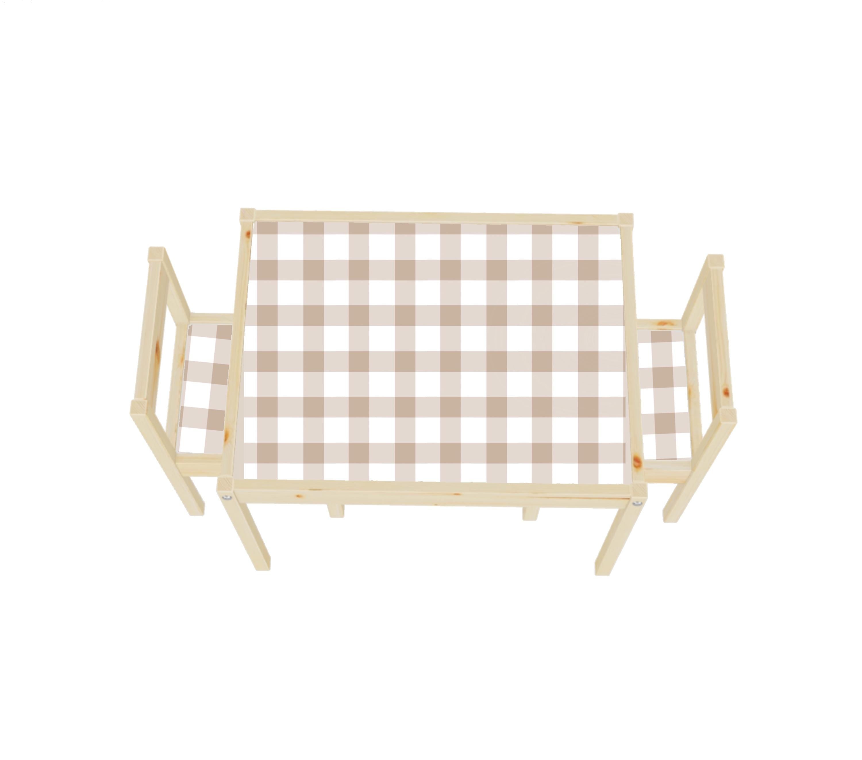 Checkered latt table gingham latt table Furniture stickers for IKEA Latt table buffalo decals for cute checks stickers for furniture