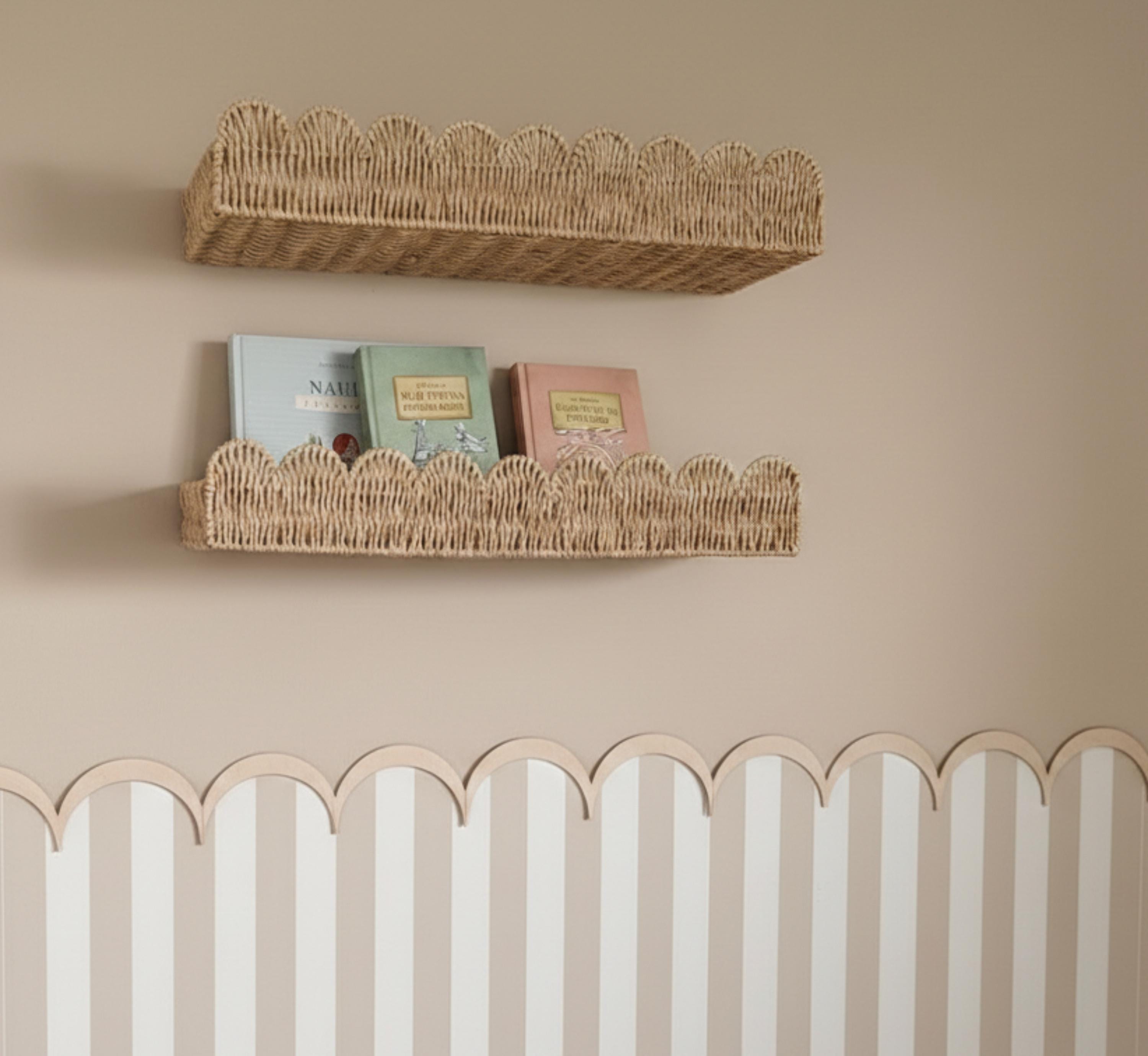 Zierteile Wand Holz Leiste Wandverkleidung Holz Zierleiste Wellenförmig Kinderzimmer Holz Wanddeko Babyzimmer Wandleiste Wellenschliff