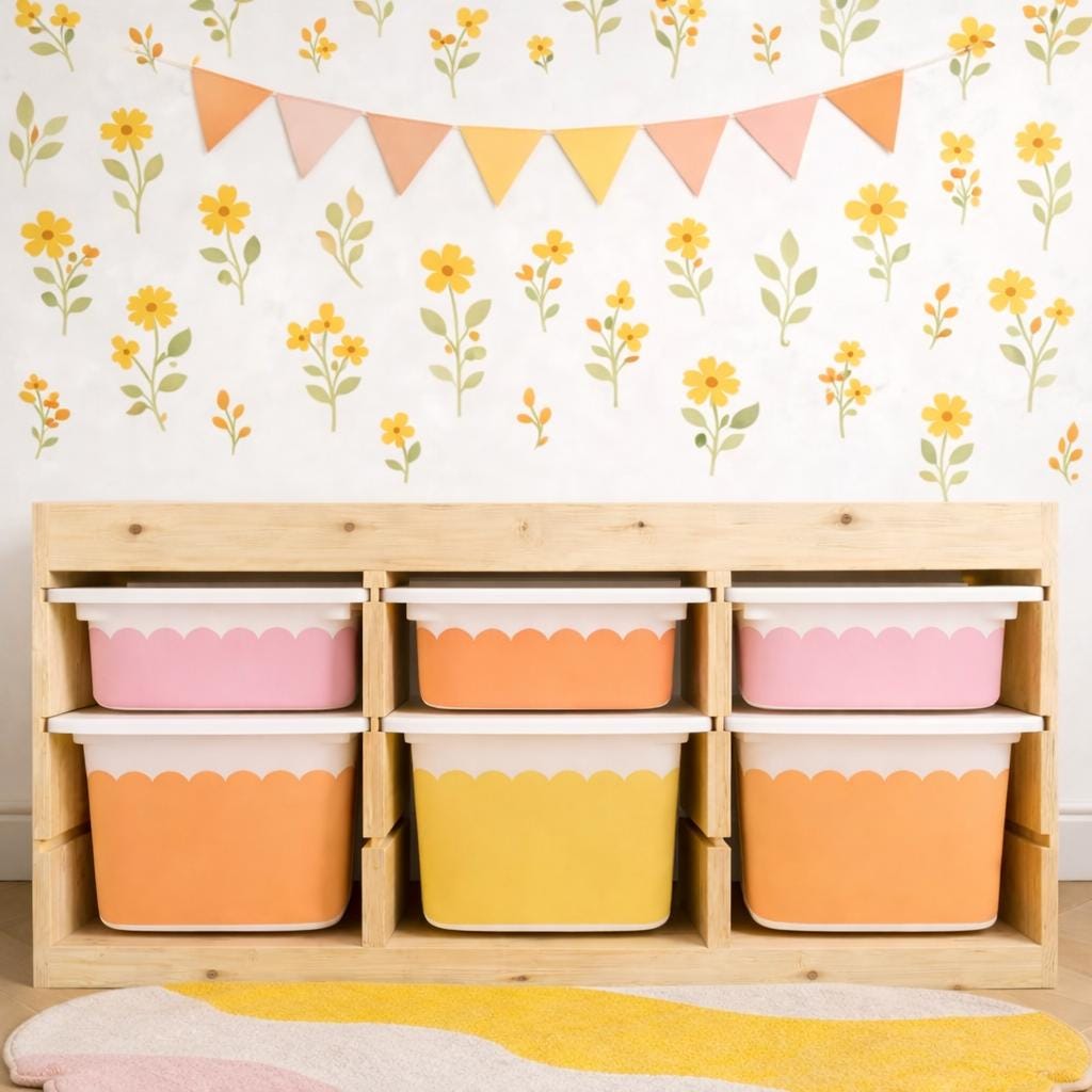Pastel Decals TROFAST Aufkleber IKEA TROFAST Pastellfolien Ikea Trofast gewellter Rand Aufkleber Trofast Spielzimmer Aufkleber Aufbewahrungsaufkleber