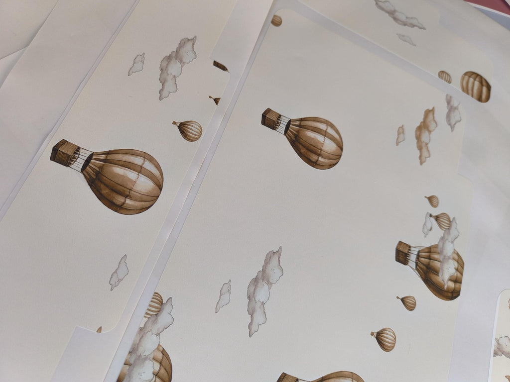 Sepia Heißluftballons TROFAST Aufkleber Himmelaufkleber IKEA TROFAST fliegend Vinylfolien Trofast Aufkleber Trofast Jungenaufkleber Trofast Retro Trofast