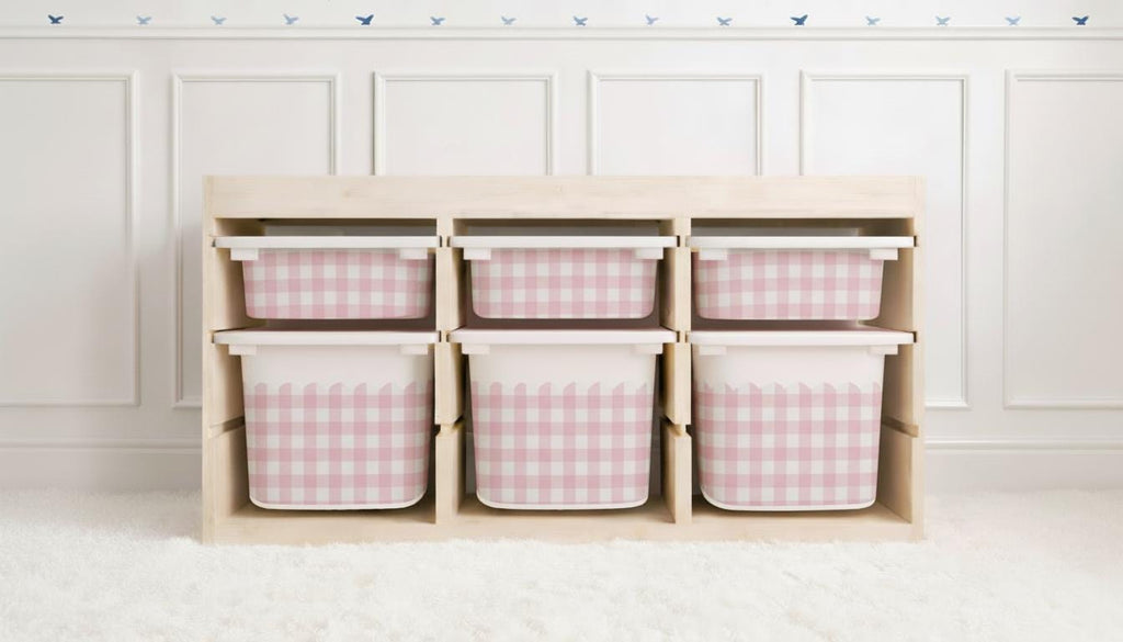 Gingham Scallop TROFAST Aufkleber Gewellte Ikea Trofast karierte Folie Ikea Trofast Aufkleber Trofast Spielzimmer Aufkleber Trofast Buffalo Check