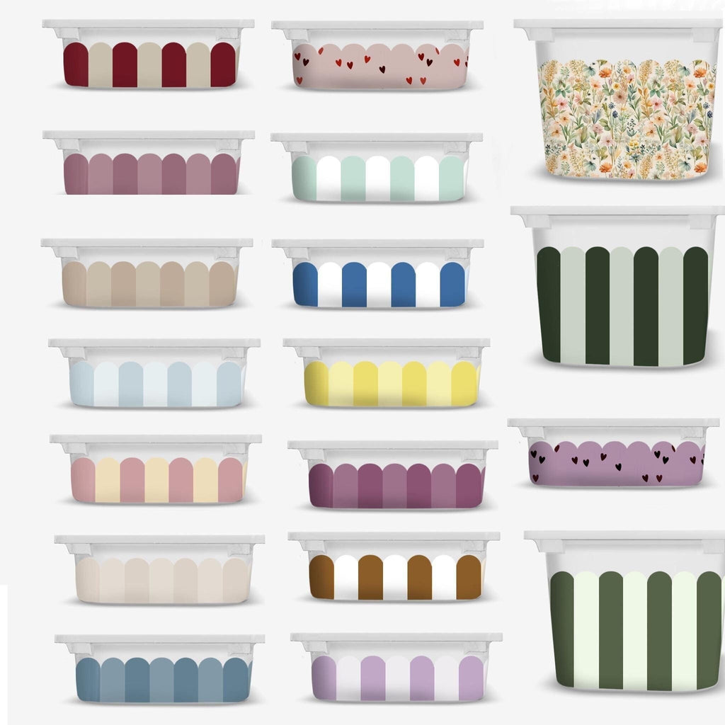 Scallop TROFAST Aufkleber, gewellte IKEA TROFAST Streifen, Wraps IKEA Trofast Aufkleber, gestreifte Trofast Spielzimmer Aufkleber, Streifen Trofast Dekor Aufkleber ST1