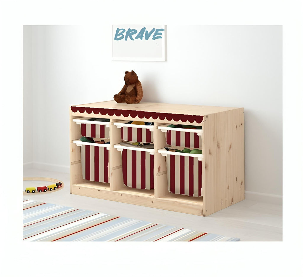Trofast Dekoration Jakobsmuschel Trofast Aufkleber Jakobsmuschel Ikea Möbeldekor gewellte Frontaufkleber Trofast Ikea Hack Trofast farbenfroh
