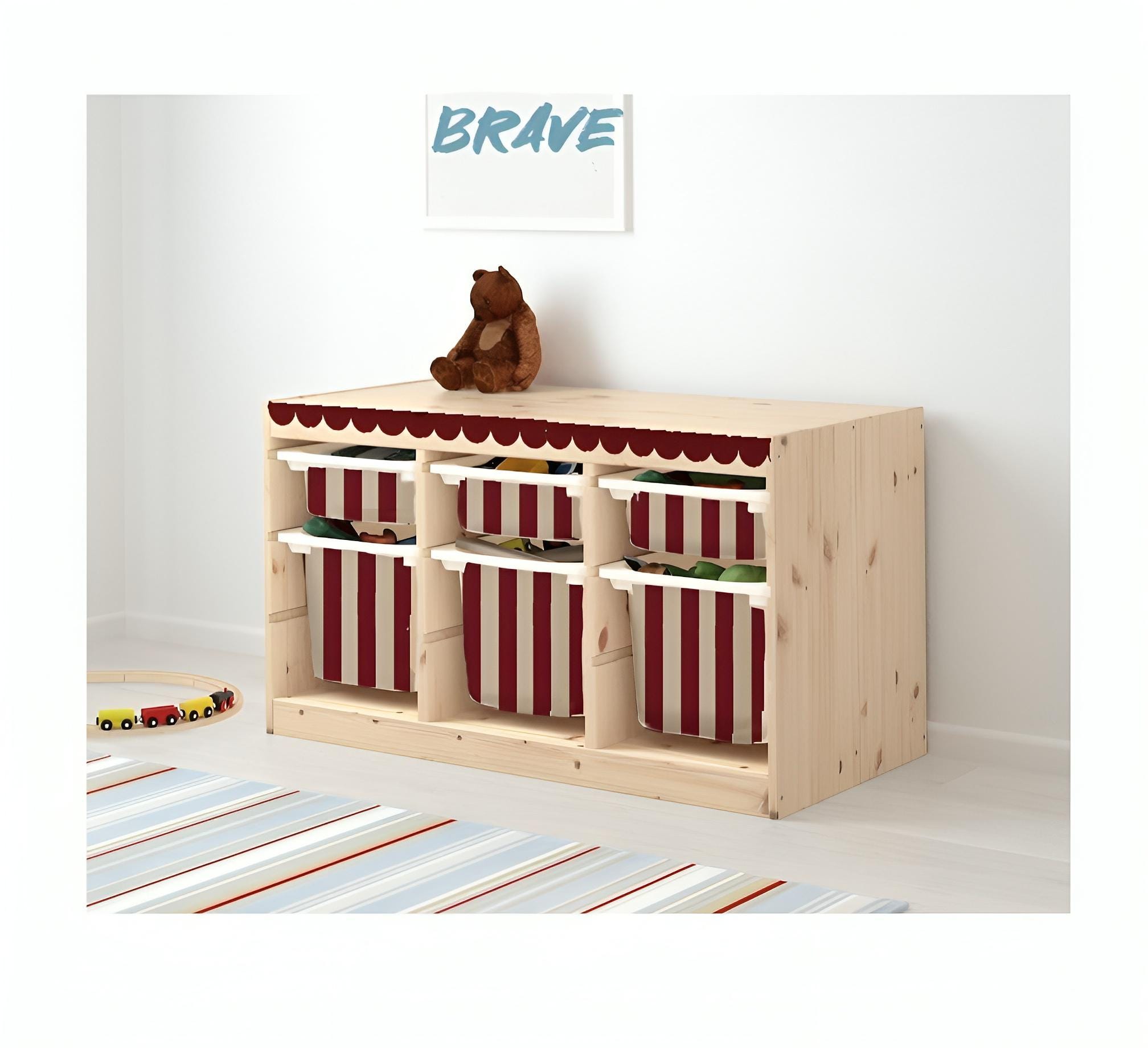 Trofast Dekoration Jakobsmuschel Trofast Aufkleber Jakobsmuschel Ikea Möbeldekor gewellte Frontaufkleber Trofast Ikea Hack Trofast farbenfroh
