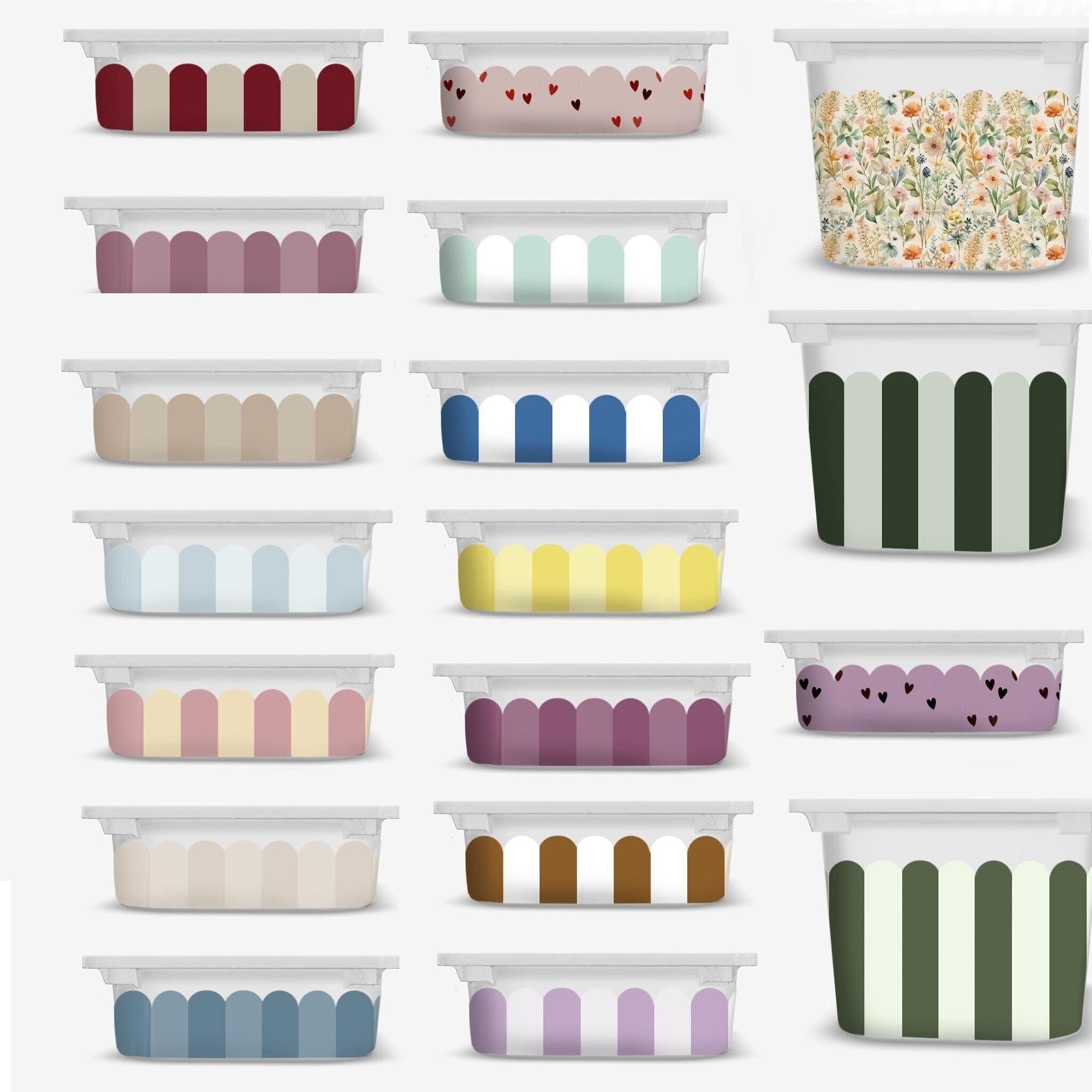 Scalloped TROFAST sticker Wavy edge IKEA TROFAST stripes Vinyl Wraps ikea Trofast stripped sticker Trofast playroom Playroom Decor Storage