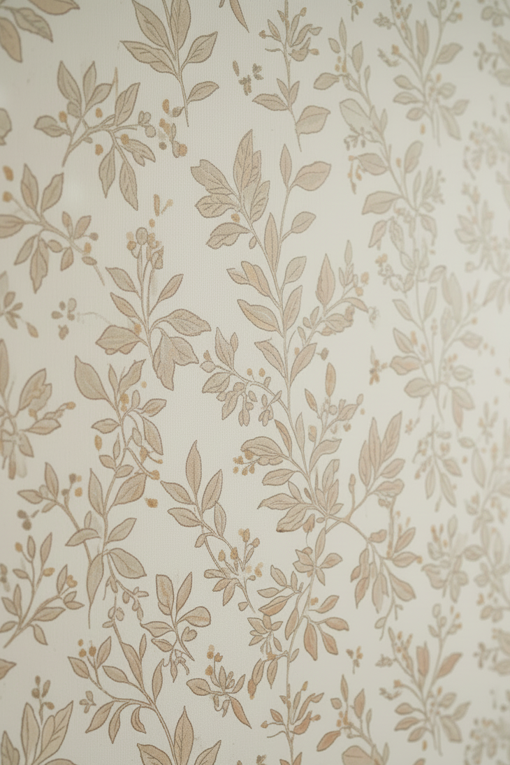 Brown Leaves Traditional Paper Wallpaper Matte Finish Stripe Size: 100x280 cm