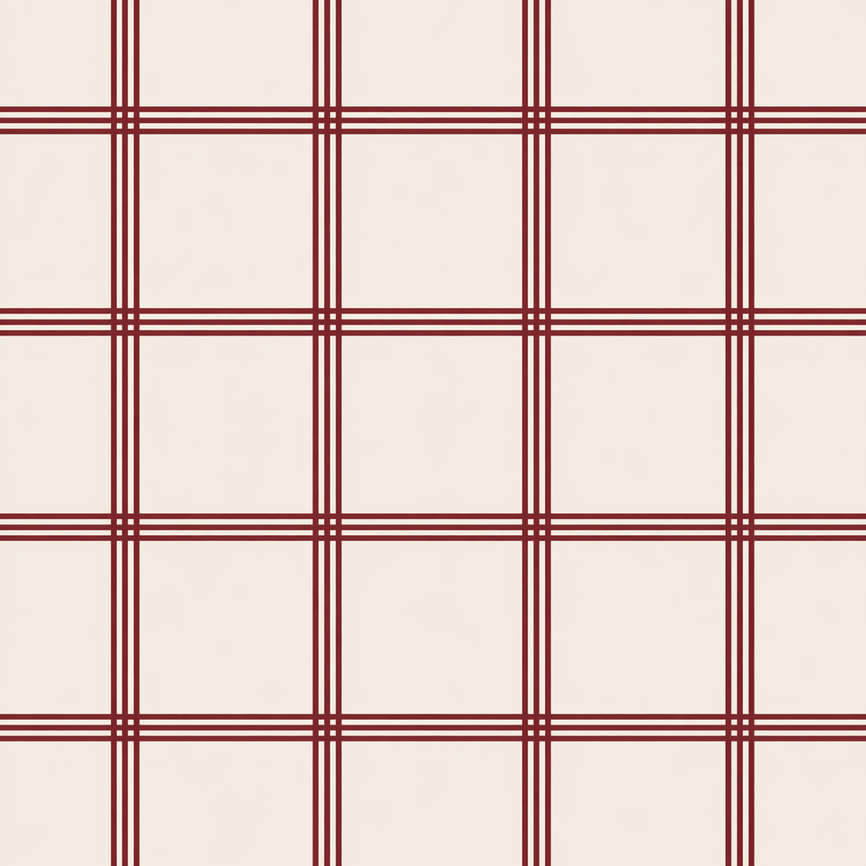 Triple Red Lines Grid Wallpaper | Vintage Style Wallpaper | Feature Wall Vintage Inspired  Room Decor