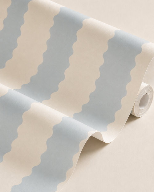Blue Stripes B Traditional Paper Wallpaper Matte Finish Stripe Size: 100x280 cm