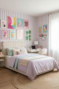 Lilac Stripes A Traditional Paper Wallpaper Matte Finish Stripe Size: 100x280 cm