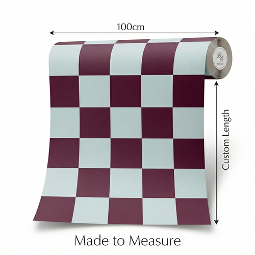 Burgundy and white Checkered Nursery Wallpaper Toddler Bedroom Wallpaper