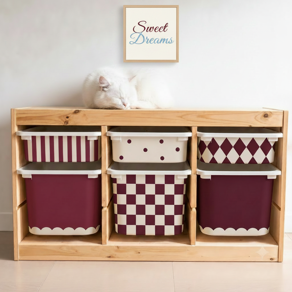 Burgundy Red IKEA trofast tub decals Mix & Match
