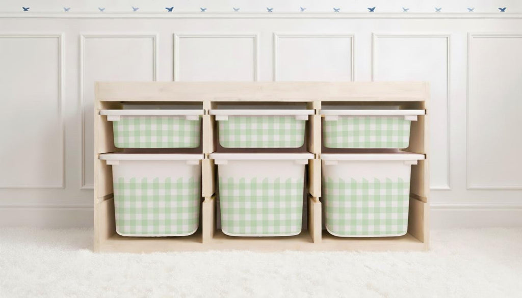 Gingham Scallop TROFAST Aufkleber Gewellte Ikea Trofast karierte Folie Ikea Trofast Aufkleber Trofast Spielzimmer Aufkleber Trofast Buffalo Check