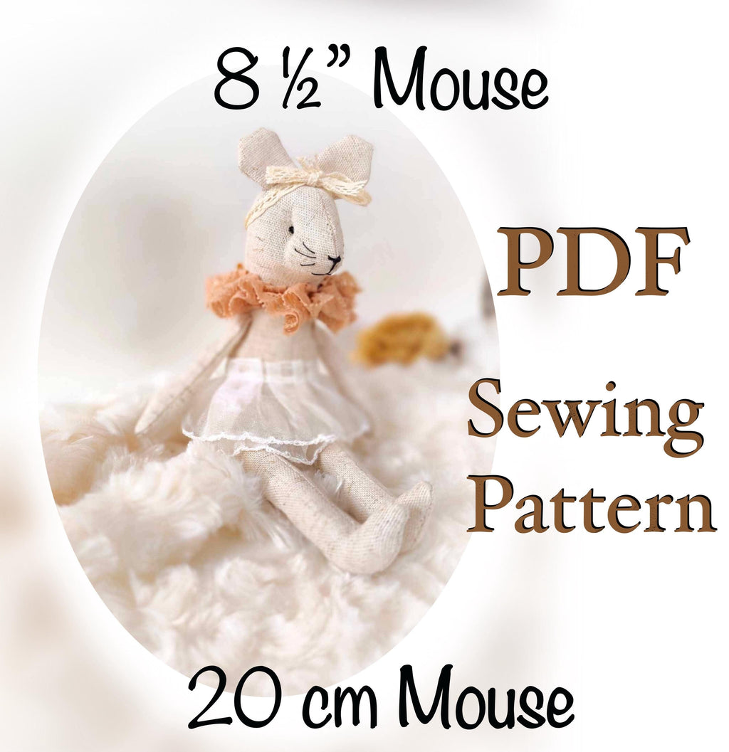 Maus Schnittmuster Maushandarbeits-Tutorial mit Fotos Musterspielzeug nähen ausgestopftes Mausmuster einfaches Schnittmuster Maus