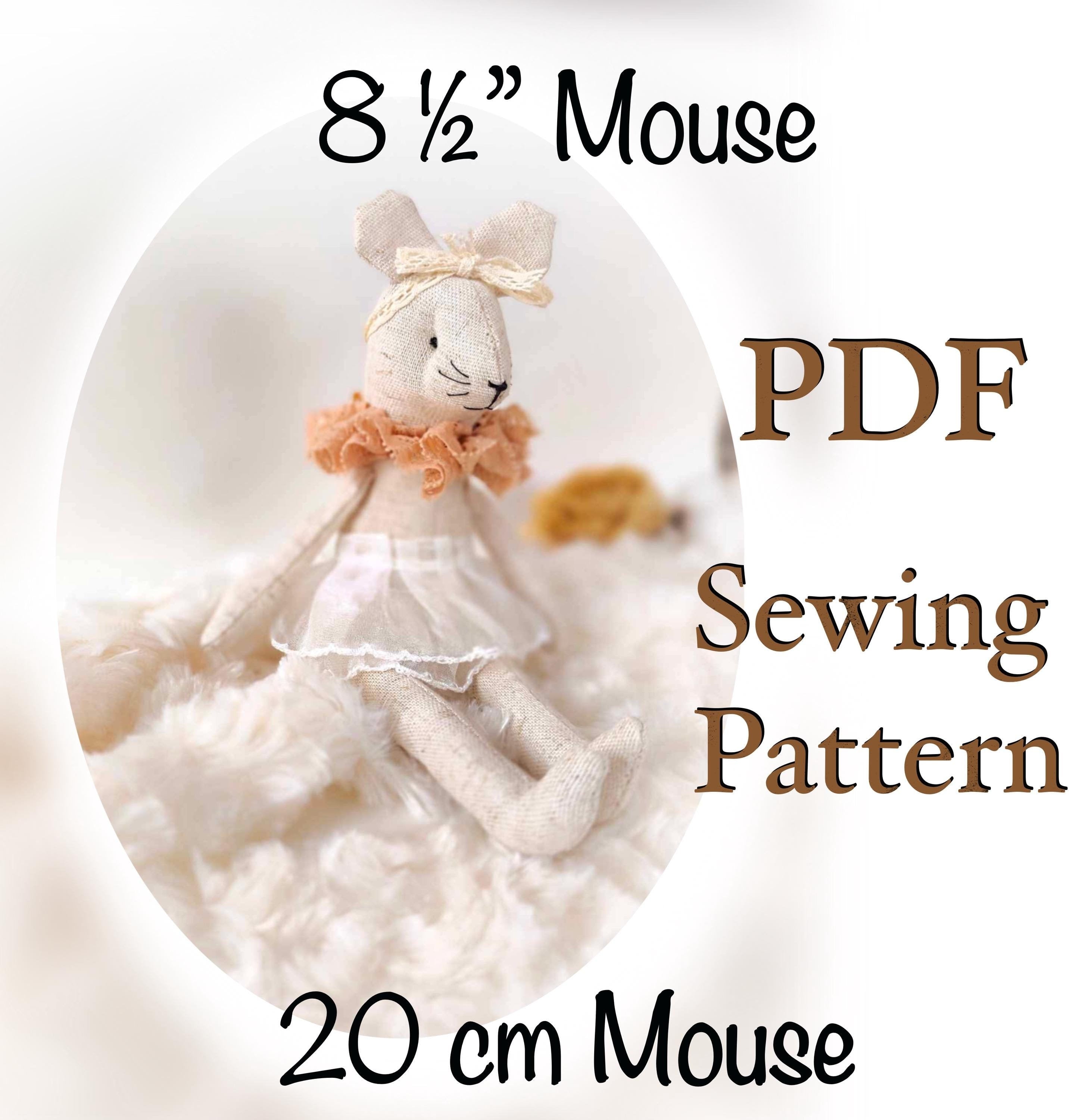 Maus Schnittmuster Maushandarbeits-Tutorial mit Fotos Musterspielzeug nähen ausgestopftes Mausmuster einfaches Schnittmuster Maus