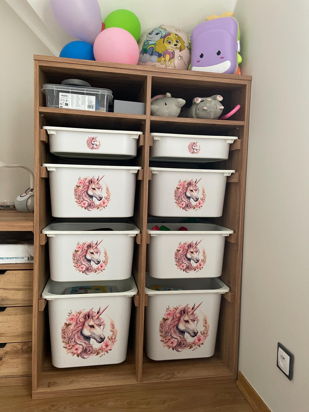Einhorn Blumen TROFAST Aufkleber IKEA TROFAST Vinyl Folie Ikea Trofast Aufkleber Trofast Spielzimmer Aufkleber Einhorn Dekor Aufbewahrung Aufkleber Aufbewahrung