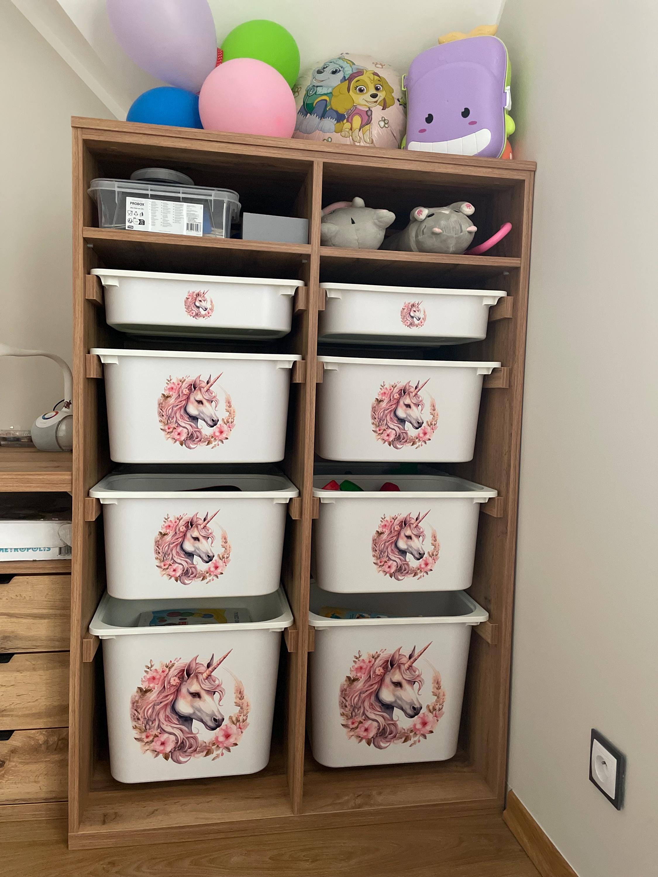Einhorn Blumen TROFAST Aufkleber IKEA TROFAST Vinyl Folie Ikea Trofast Aufkleber Trofast Spielzimmer Aufkleber Einhorn Dekor Aufbewahrung Aufkleber Aufbewahrung