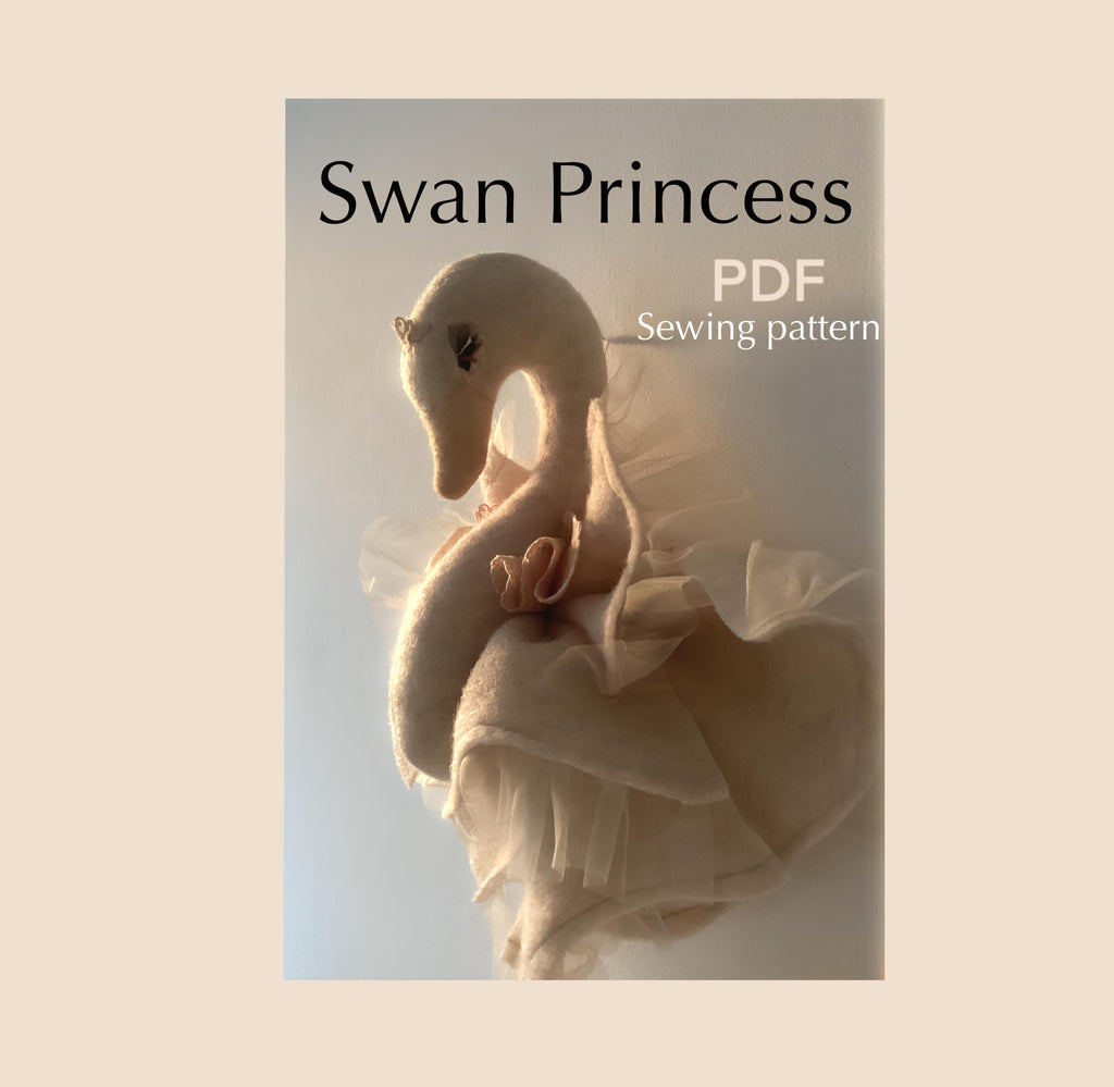 Schwanenprinzessin Schnittmuster digital Schwan Näh-Anleitung Schwan Trophäe Näh-Anleitung PDF Schwan Wanddeko Sofortdownload Schwan Wandbehang Nähanleitung