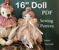 Rag Doll Schnittmuster und Anleitung PDF Handgemachte Puppenanleitung Sofort-Download Ragdoll im Kleid Schnittmuster Nähanfänger Puppe Leinenpuppe