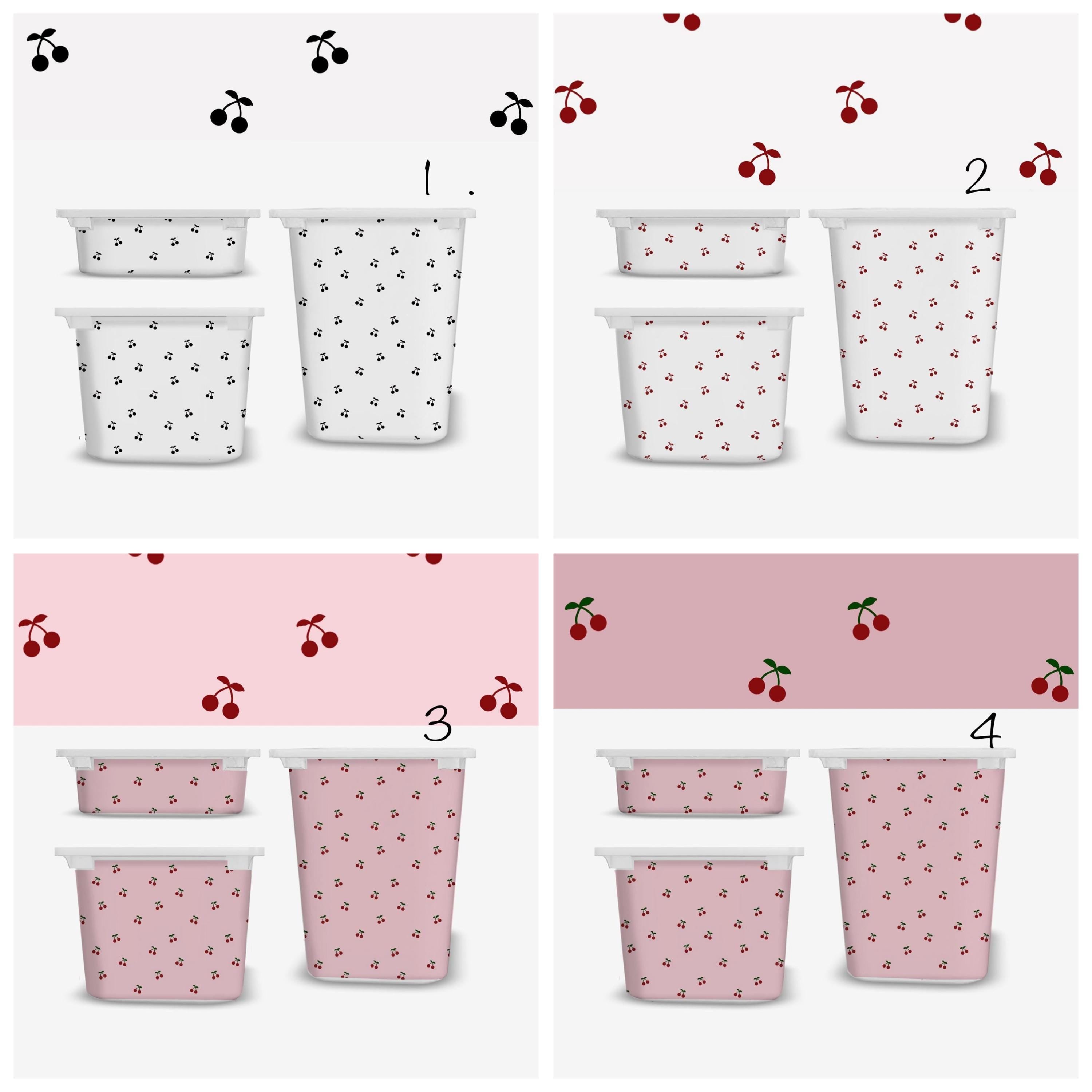 Retro Kirsche Trofast Aufkleber Trofast Frucht-Abziehbilder Ikea Möbelaufkleber lustiger Stauraum bunter Kirsch-Aufkleber Kirschen Folie Kirschfolie Ikea