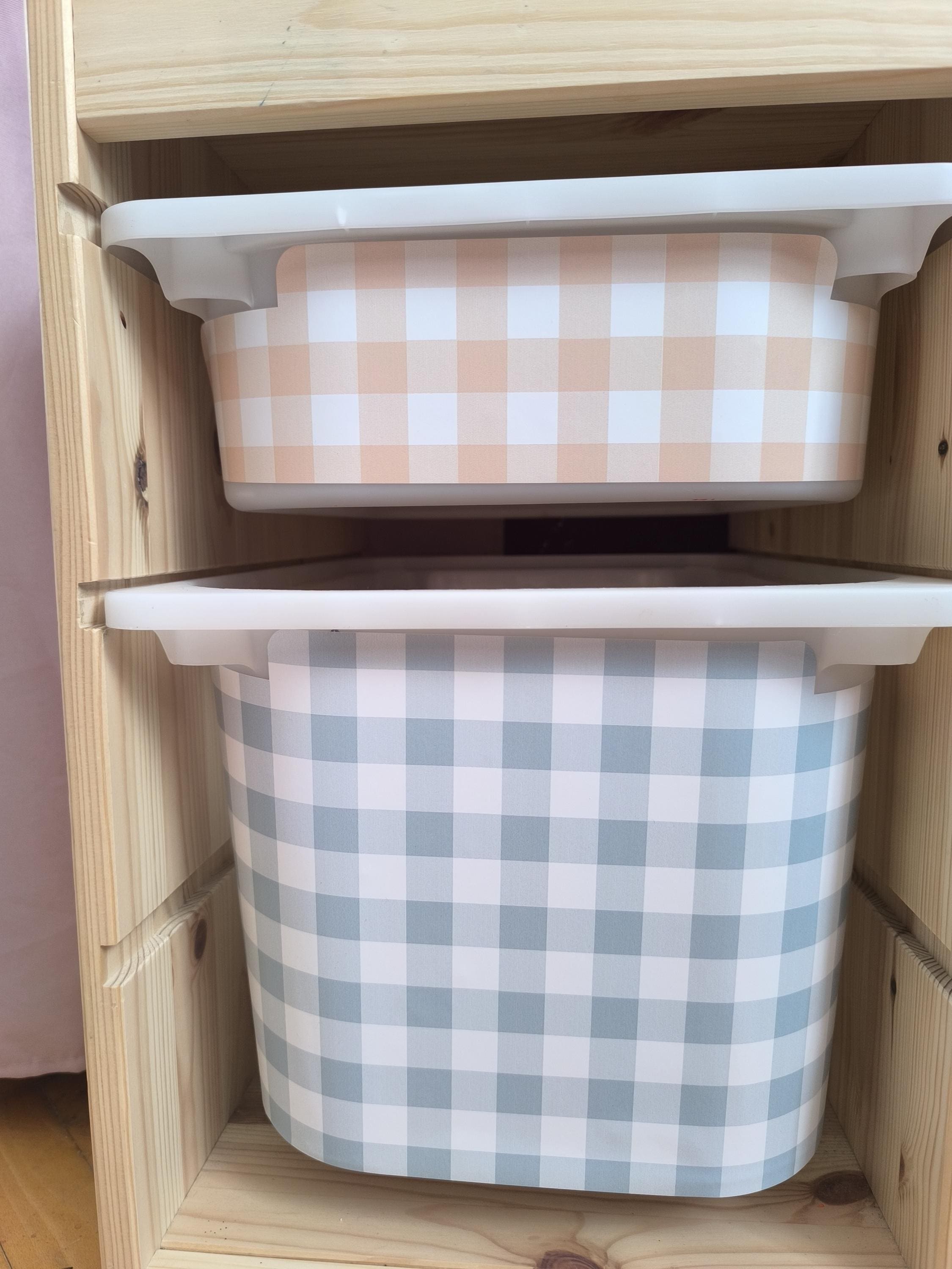 TROFAST Aufkleber Trofast Gingham Aufkleber IKEA TROFAST Vinylfolien Trofast Aufkleber Trofast Spielzimmer Pastell Karo Aufkleber Aufbewahrungsaufkleber Preppy