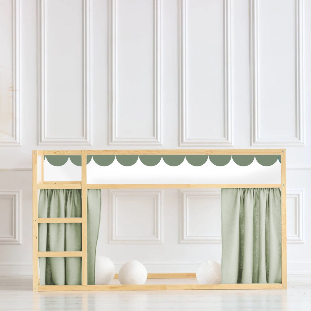 SCALLOP Bettaufkleber Kura Kinderbett Ikea Kura Bett Möbelfolie IKEA Aufkleber scallop Kura Aufkleber Ikea Kura mint Bettaufkleber KURA Aufkleber