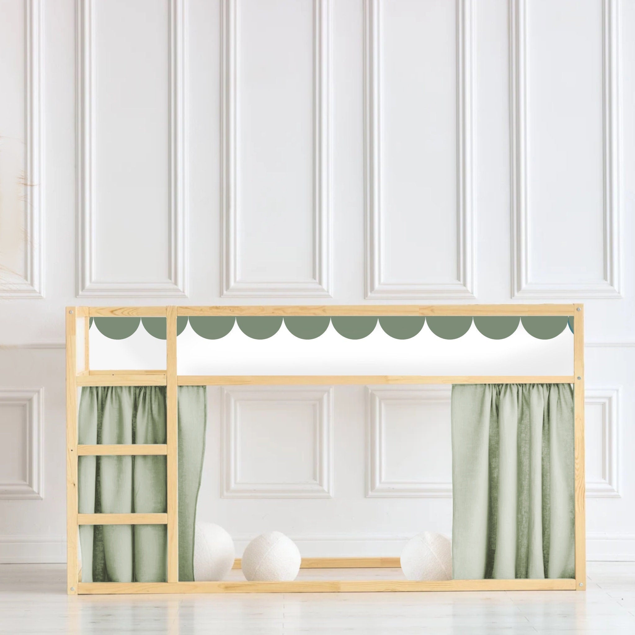 SCALLOP Bettaufkleber Kura Kinderbett Ikea Kura Bett Möbelfolie IKEA Aufkleber scallop Kura Aufkleber Ikea Kura mint Bettaufkleber KURA Aufkleber