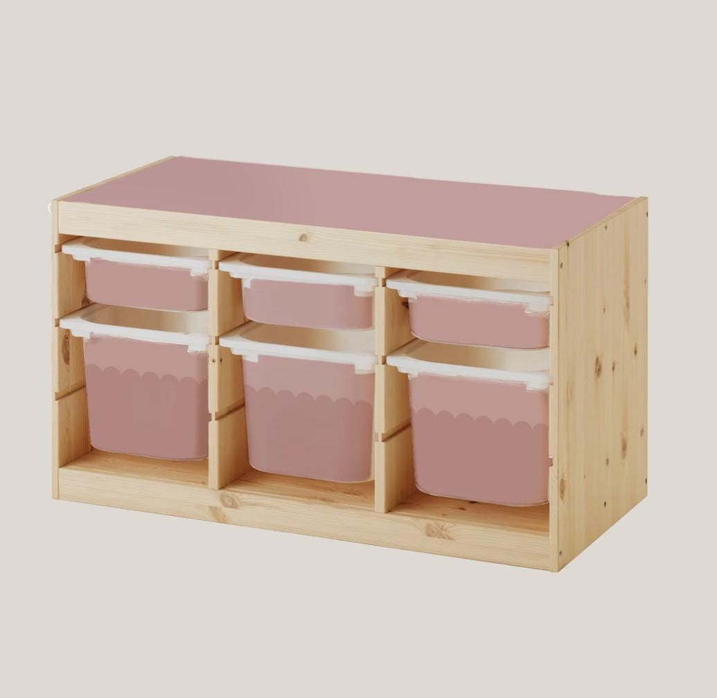 Dusty pink Scallop TROFAST sticker Wavy IKEA TROFAST scalloped  Vinyl Wraps ikea Trofast sticker Trofast tube playroom stickers Playroom