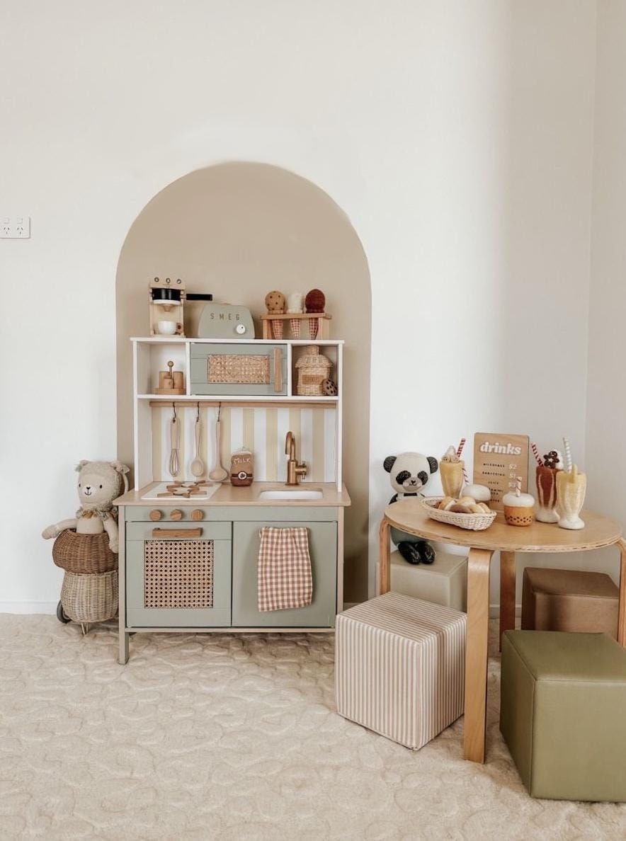 Rattan cane webbing panels for Ikea Duktig play kitchen Ikea Duktig accessories rattan webbing DUKTIG  IKEA DUKTIG makeover