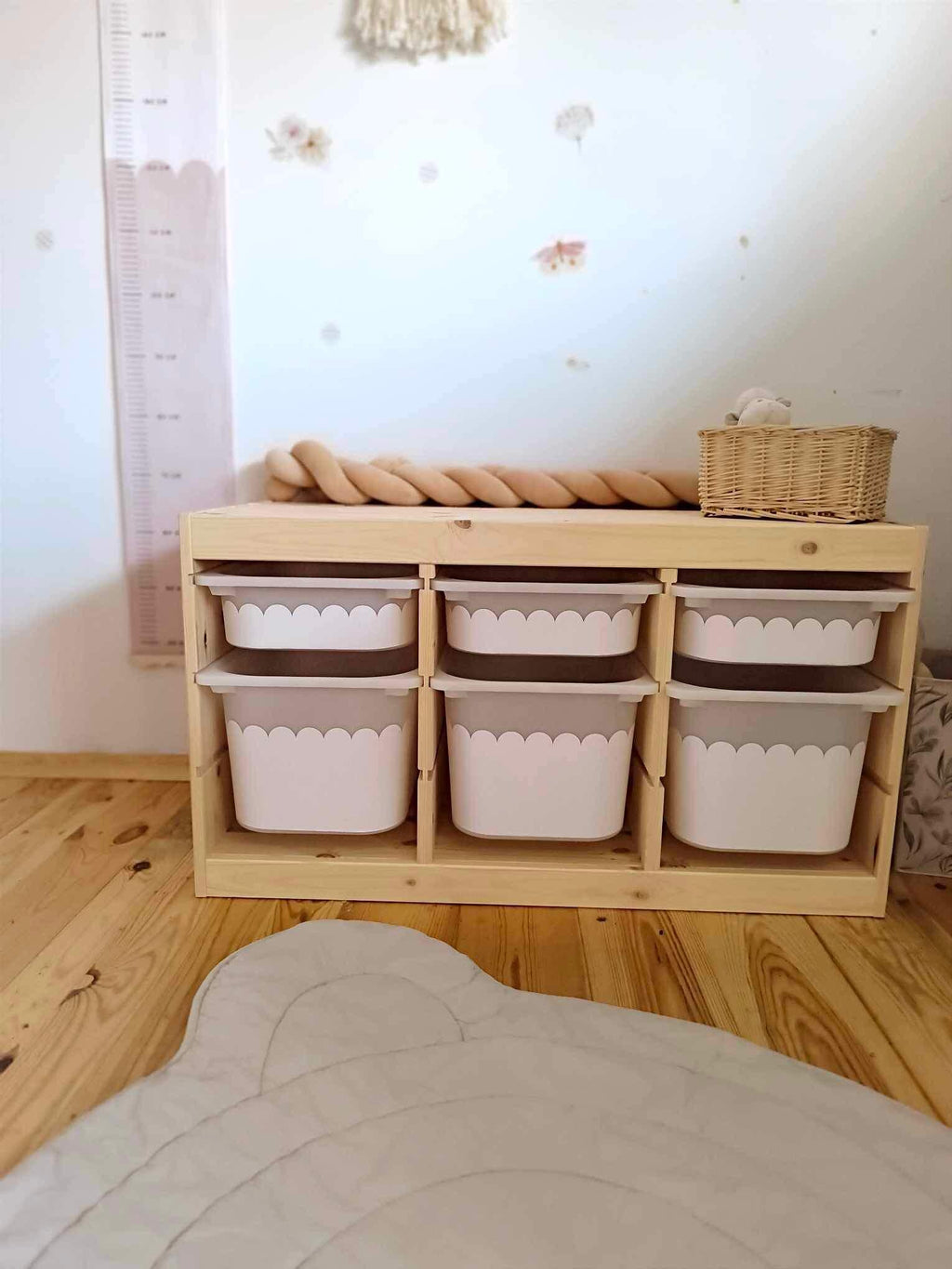 Weiße Wellenkante TROFAST Aufkleber IKEA TROFAST Möbelfolie Ikea Trofast Sticker Trofast Spielzimmeraufkleber Spielzimmer Deko Ikea Wellenaufkleber