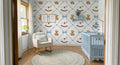 Bows and Toys Peel and Stick Wallpaper | Blue Bow Trellis Kids Room Nursery Wallpaper | Removable Baby Boy Room Decor