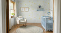 Beige & Blue Stripes And Stars Wallpaper Blue Stripe Star Nursery Wallpaper