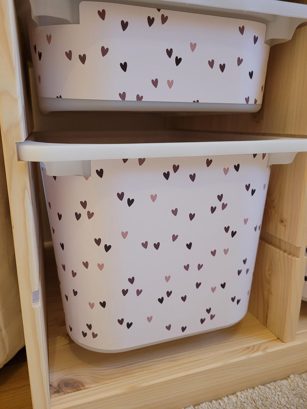 TROFAST Aufkleber IKEA TROFAST Behälter Aufkleber TROFAST Umwickel-Aufkleber TROFAST Aufbewahrungs-Aufkleber IKEA Box Aufkleber Aquarell Aufkleber Herzen