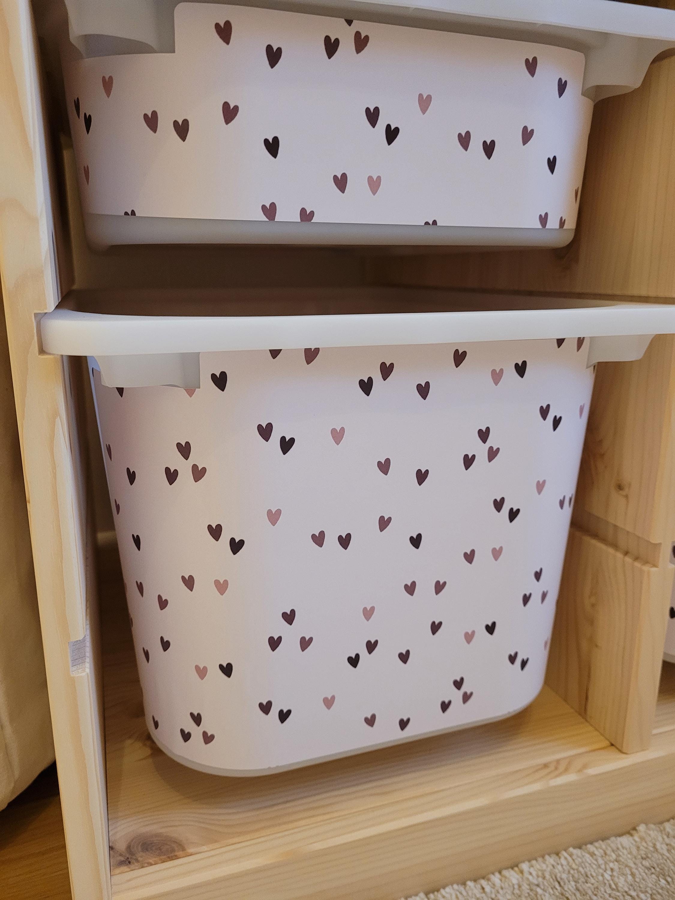 TROFAST Aufkleber IKEA TROFAST Behälter Aufkleber TROFAST Umwickel-Aufkleber TROFAST Aufbewahrungs-Aufkleber IKEA Box Aufkleber Aquarell Aufkleber Herzen