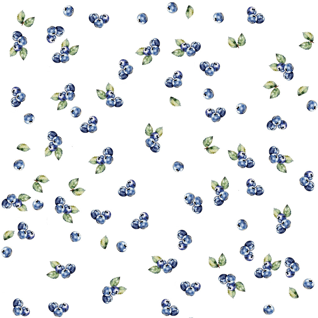 Blaubeeren Stoff Heidelbeeren Aquarell Stoff botanischer Stoff Sommer Stoff Blaubeerkunst Stoff Sommerfrucht Stoff Wald Stoff