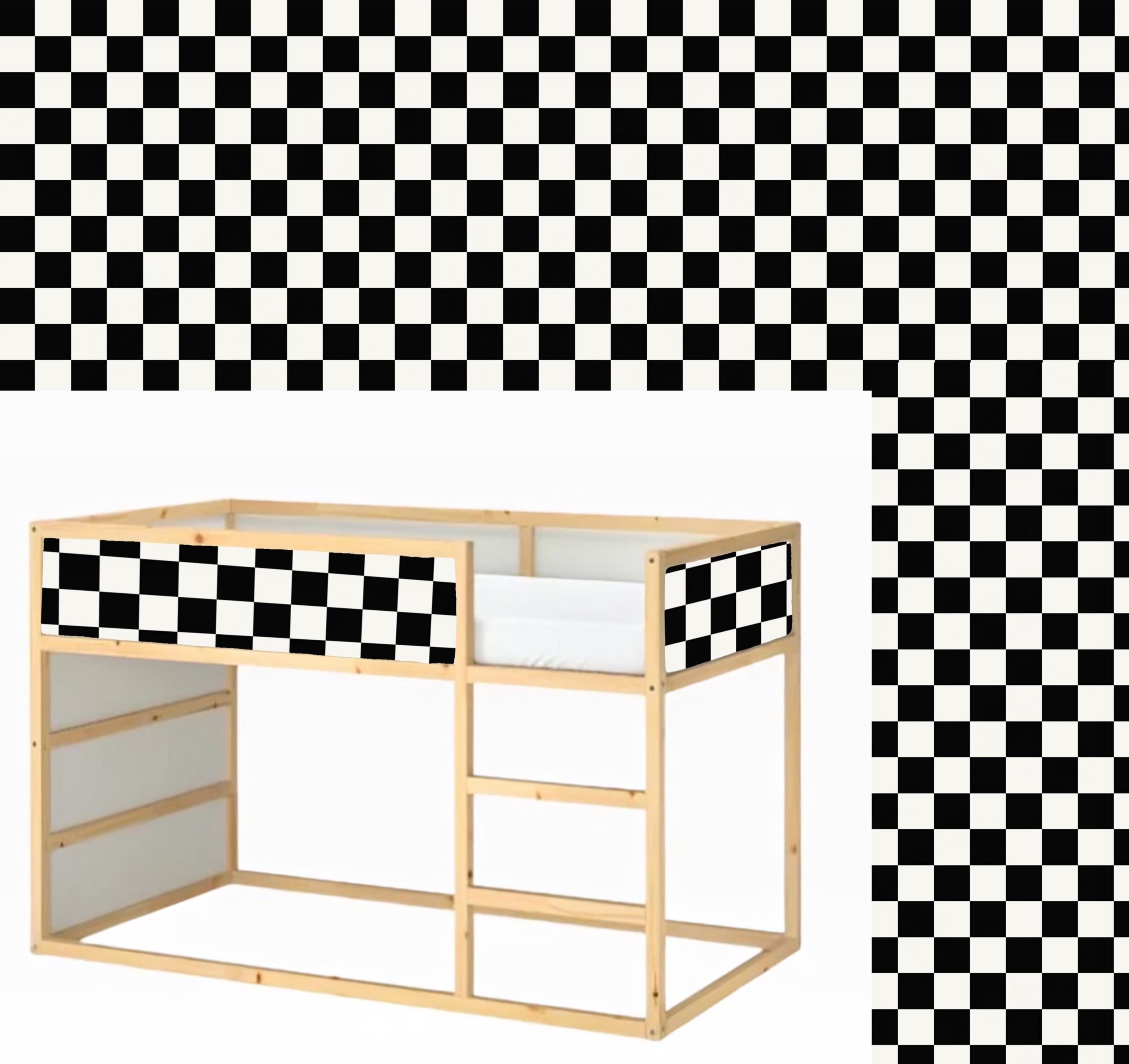 Checkers IKEA KURA Decals boy Kura Bed Stickers Kura Decal bunk bed Removable Vinyl Ikea Bunk Bed boy Decals for Kura Bed makeover