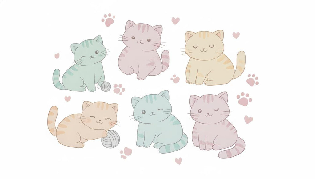 Pastel Katzen IKEA KURA Aufkleber Katzen Kura Bett Aufkleber Kura Aufkleber Etagenbett Katze Vinyl Ikea Mädchen Etagenbett Aufkleber für Ikea Kura Pastellfarbe