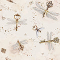MAGIC KEY Stoff Cremefarbener Stoff Zauberschule Stoff Halloween Stoff Zauberer Stoff Bettwäsche Baumwollstoff für Babys Stoff für Decken