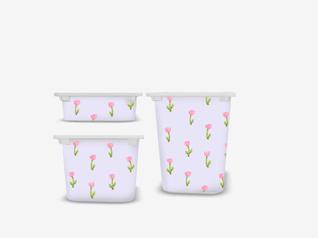 Kleine Tulpen TROFAST Aufkleber winzige Blumen IKEA TROFAST Vinyl Wraps florale Mini Ikea Trofast Aufkleber Trofast Baby Aufkleber Ikea Trofast