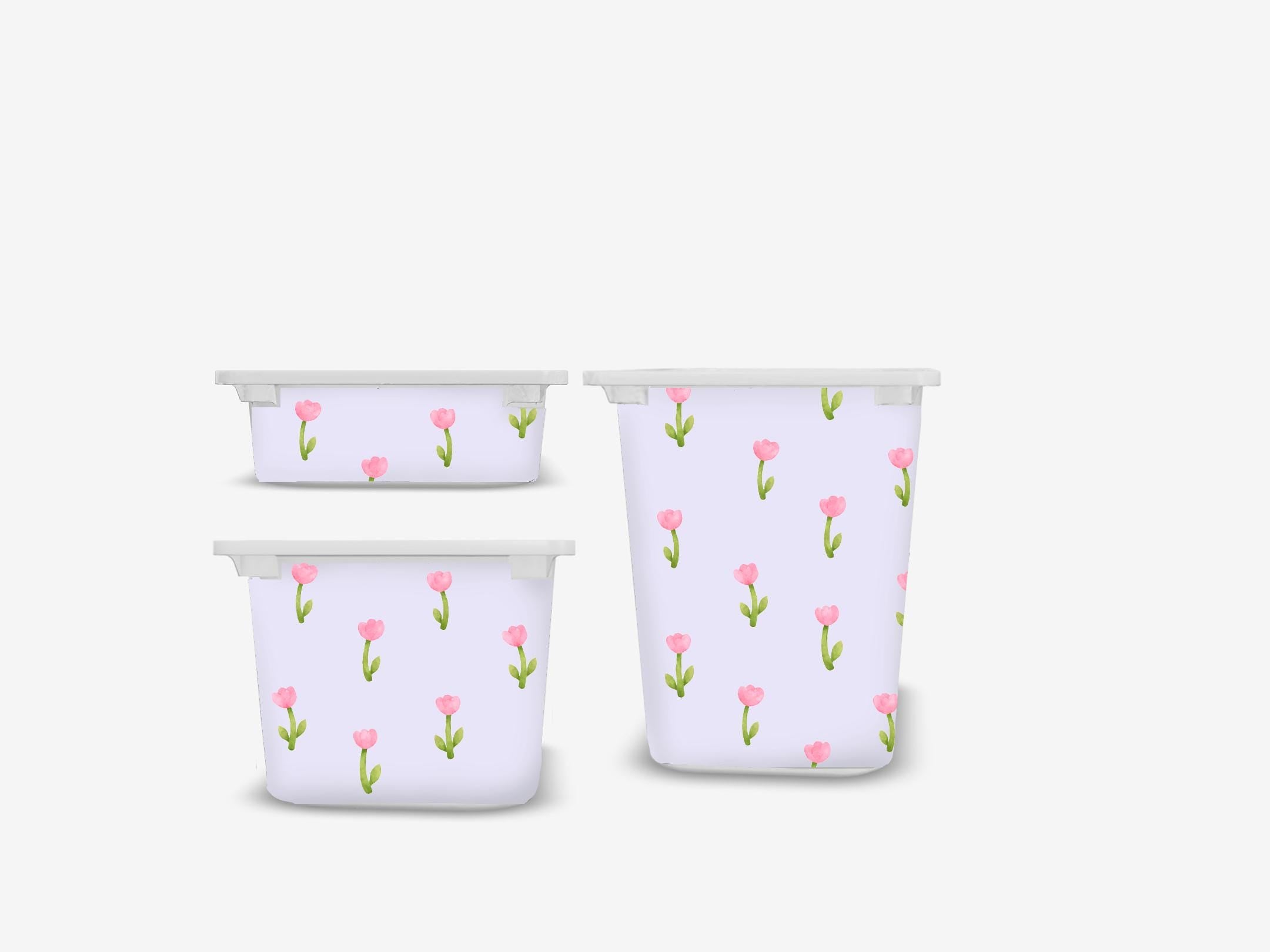 Kleine Tulpen TROFAST Aufkleber winzige Blumen IKEA TROFAST Vinyl Wraps florale Mini Ikea Trofast Aufkleber Trofast Baby Aufkleber Ikea Trofast