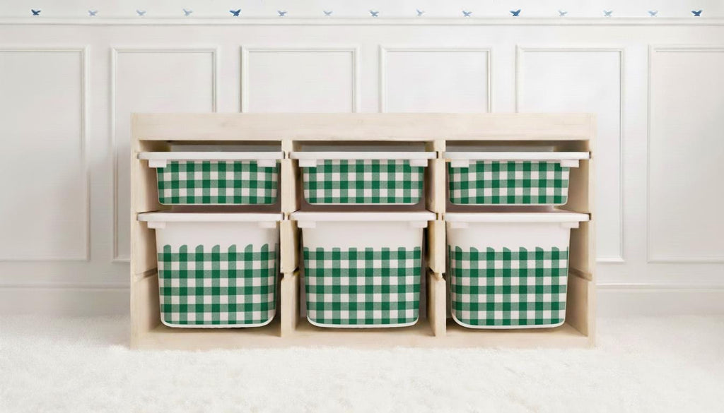 Gingham Scallop TROFAST Aufkleber Gewellte Ikea Trofast karierte Folie Ikea Trofast Aufkleber Trofast Spielzimmer Aufkleber Trofast Buffalo Check