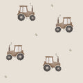 Traktor Stoff braun Baby Stoff Double Gauze Junge Kinder Stoff Bauernhof Kleidung Stoff Jungen Stoff Musselin Meterware Traktor blau
