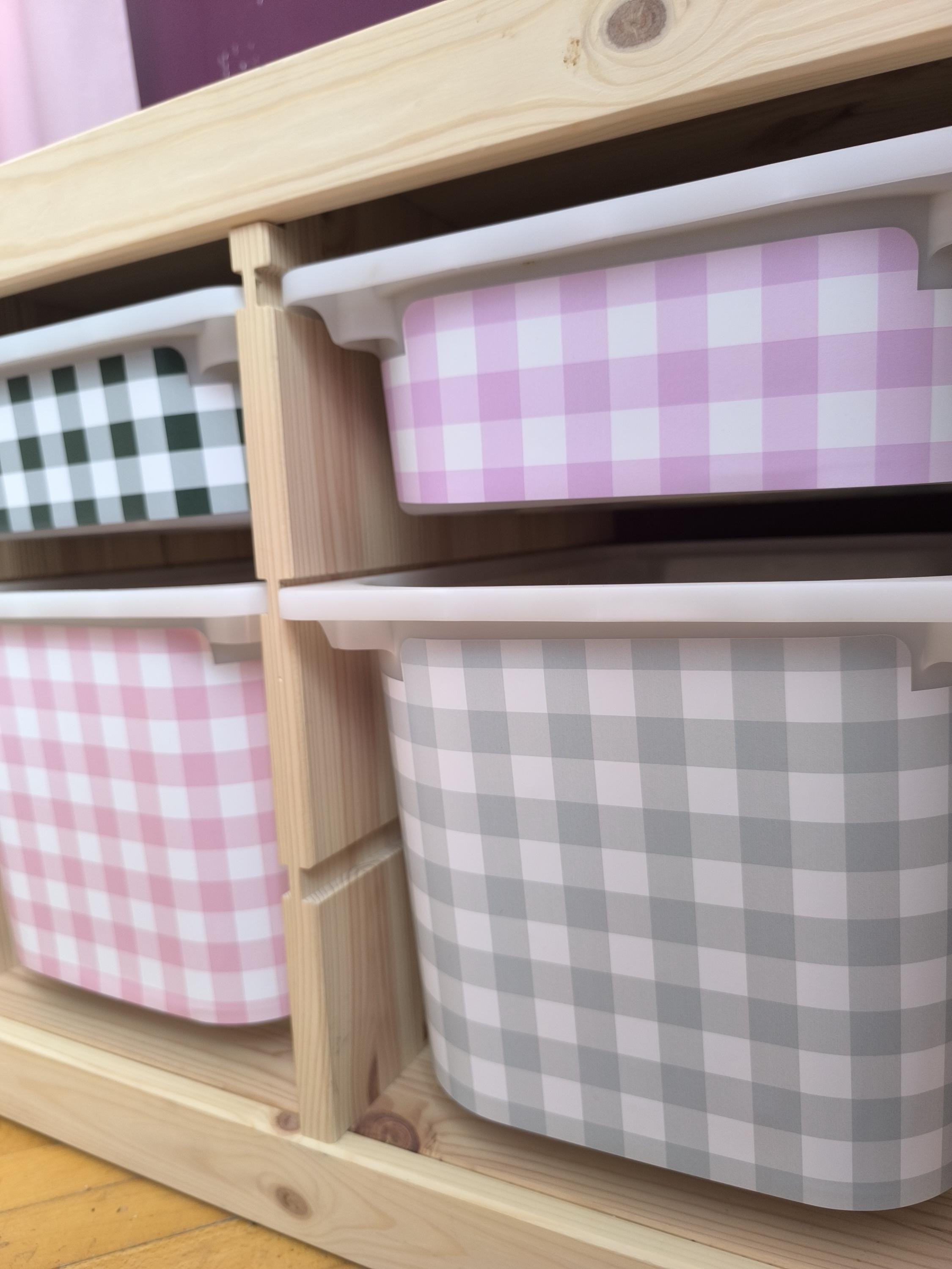 TROFAST Aufkleber Trofast Gingham Aufkleber IKEA TROFAST Vinylfolien Trofast Aufkleber Trofast Spielzimmer Pastell Karo Aufkleber Aufbewahrungsaufkleber Preppy