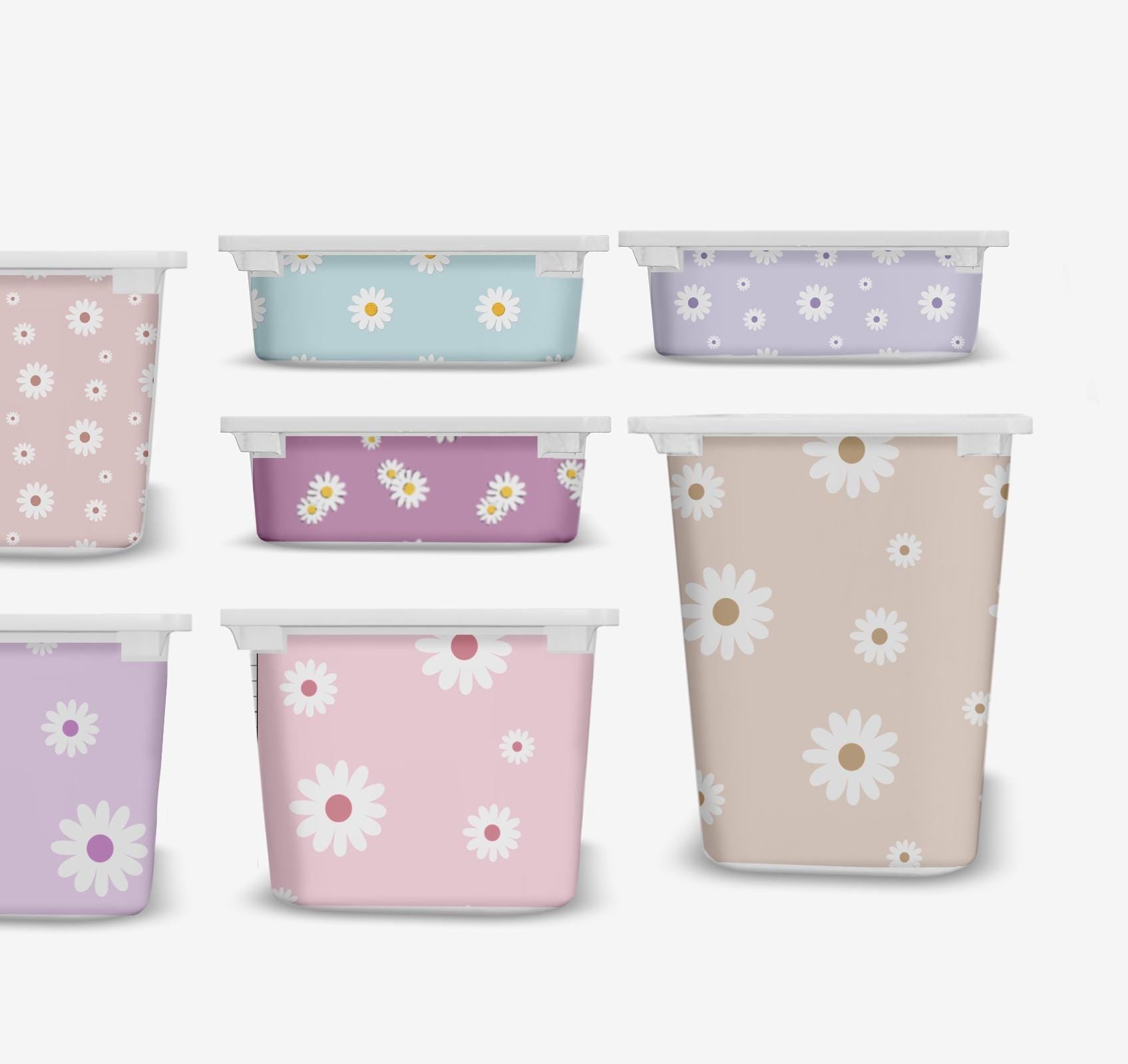 TROFAST Aufkleber Blumen Pastellfarben TROFAST Gänseblümchen Vinylfolien Ikea Trofast Gänseblümchen Aufkleber Trofast Spielzeugaufbewahrung Gänseblümchen Aufkleber Dekor Rosa Dusty