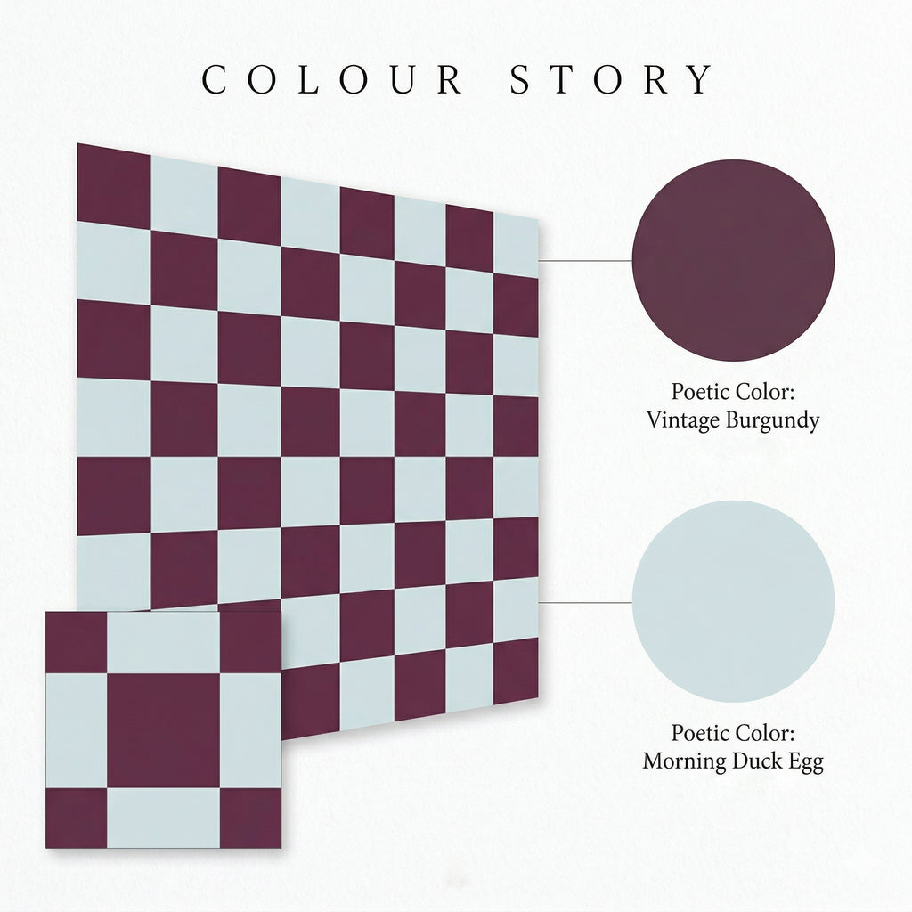 Burgundy and white Checkered Nursery Wallpaper Toddler Bedroom Wallpaper