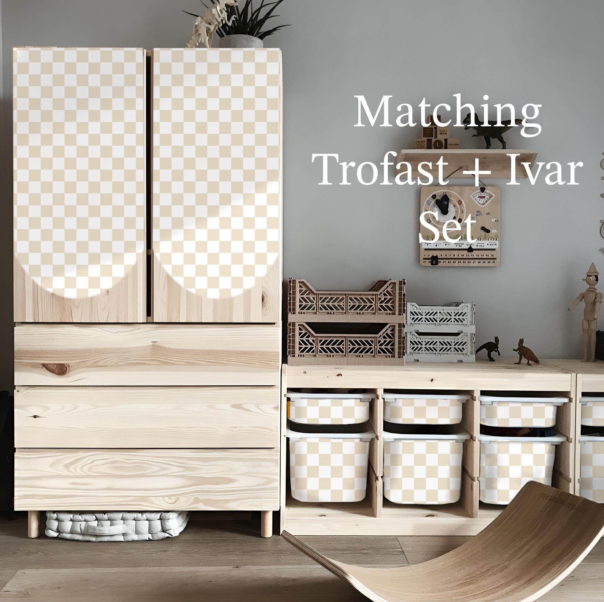 Checkers TROFAST sticker checkers IKEA TROFAST Vinyl Wraps ikea Trofast sticker Trofast playroom Decor Ikea hack Storage sticker checkers