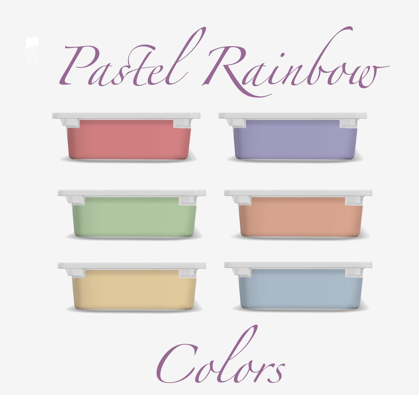 Pastel colors TROFAST cover Scalloped Wrap Stickers for IKEA Trofast Bins Pastel Vinyl Decals for Toy Storage Rainbow Colors Trofast sticker