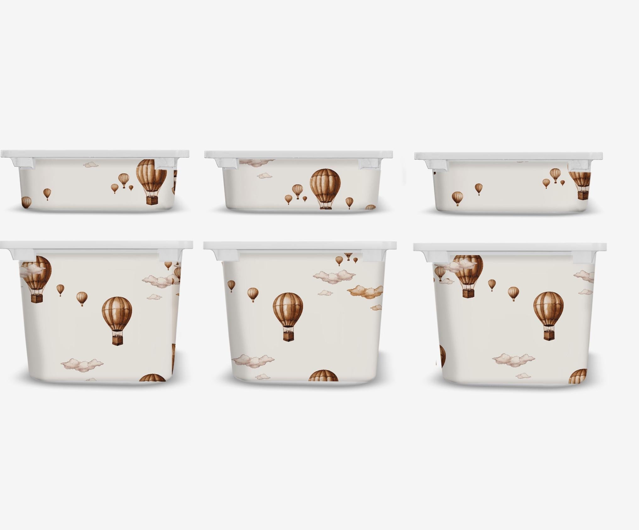 Sepia Heißluftballons TROFAST Aufkleber Himmelaufkleber IKEA TROFAST fliegend Vinylfolien Trofast Aufkleber Trofast Jungenaufkleber Trofast Retro Trofast
