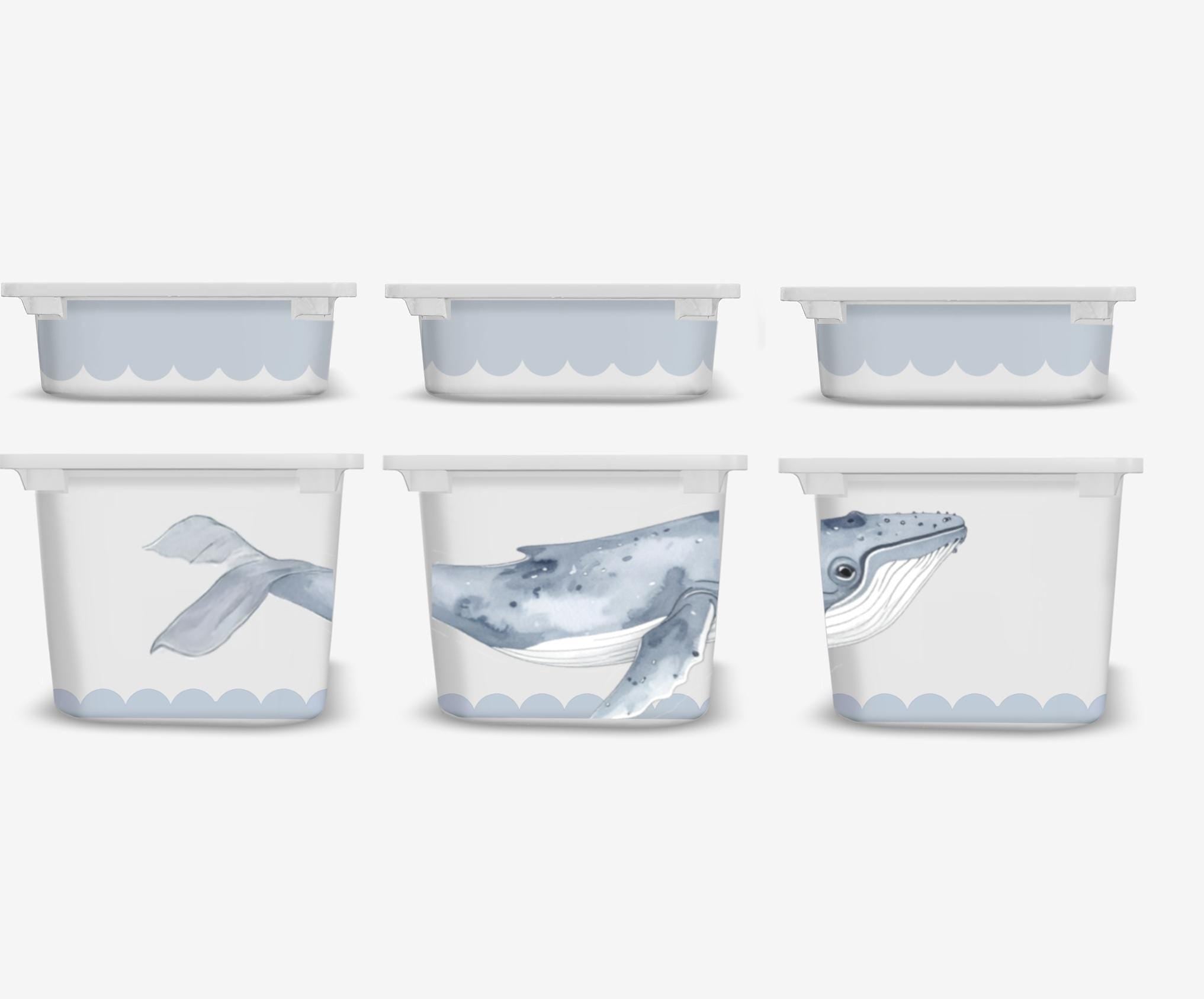Ozean-Tiervinylaufkleber für IKEA TROFAST Aufbewahrungsboxen Unterwasser-Spielzeugkistenbeschriftungen Meer-Themen-Kinderzimmerdeko zur Personalisierung von Trofast-Einheiten