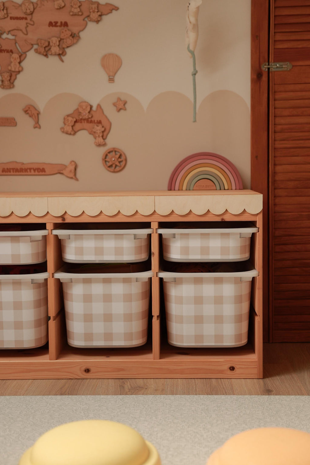 BEIGE Gingham Trofast Aufkleber Gingham Trofast kommt zurück Gingham-Karomuster-Aufkleber Ikea Möbelaufkleber Aufbewahrung Büffelkaromuster Ikea Aufkleber