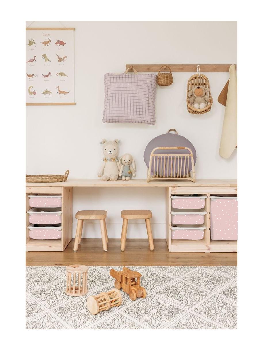Blush pink TROFAST sticker dots IKEA TROFAST Vinyl Wraps ikea Trofast sticker Trofast set of stickers pink Ikea trofast hack Storage sticker